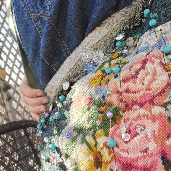 Handmade Artsy Boho Crossbody Messanger Style Bag - Picture 2 of 11